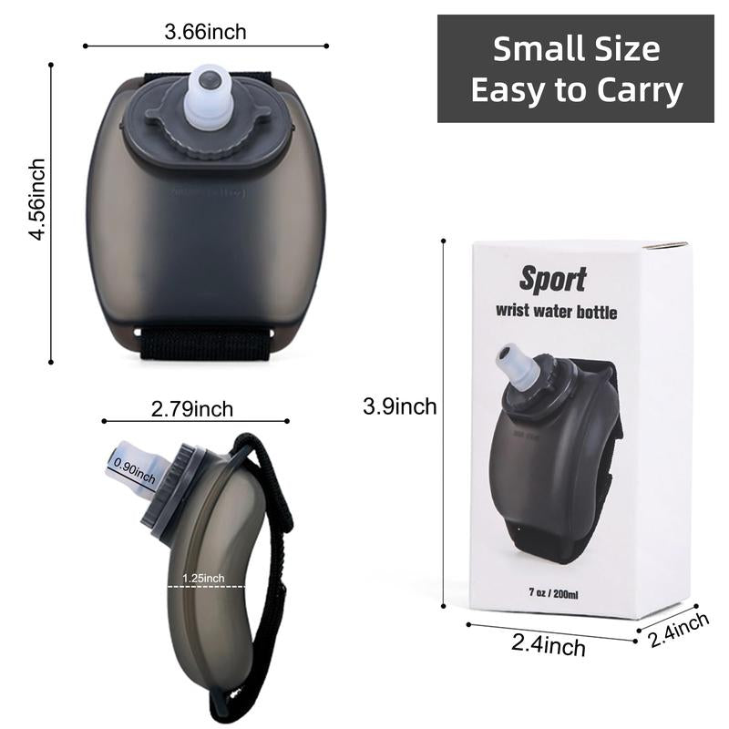 Portable Running Water Bottle Handheld, Adjustable Wrist Sports Water Bottles, Reusable Leak Proof 7 Oz Silicone Sports Water Jug for Travel Camping Rock Climbing Jogging Hiking Marathon Cycling