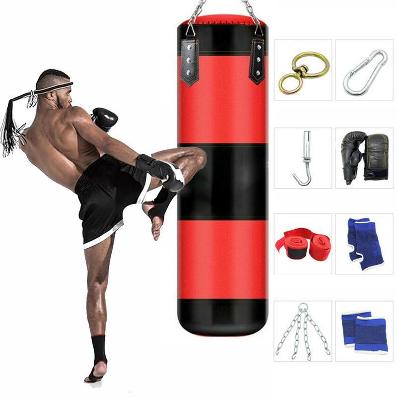 24"~47" Punching Bag for Adults/Kids, Boxing Bag Set with Hand Wraps, Boxing Glovers for MMA Kickboxing Boxing Karate Home Gym Training (Unfilled) Men'S Gift Xmas Birthday Gifts