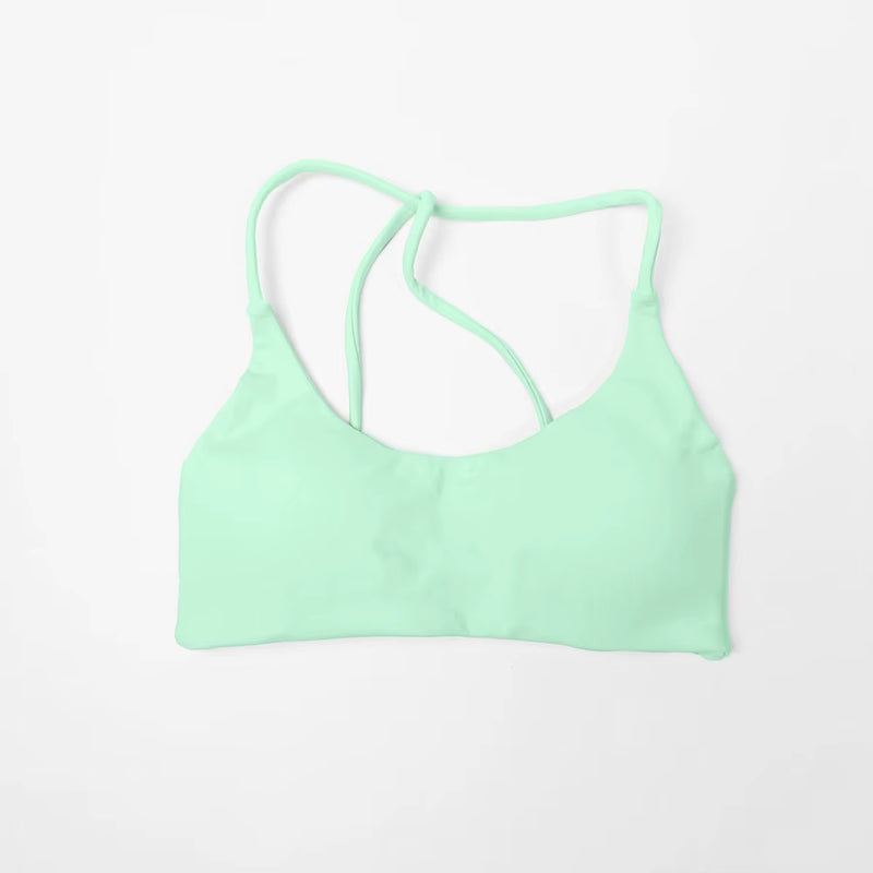 Twist Back Bra High Support Sports Top Women Gym Wear Workout Push-Up Seamless Yoga Underwear Fitness Running