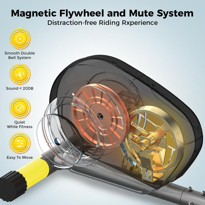 Pooboo Exercise Recumbent Exercise Bike, Home Cycling Fitness, Cardio Elliptical Indoor Training, Cycling Bikes Magnetic Resistance Adjustable